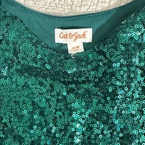 Cat & Jack Shimmering Teal Sequin Top